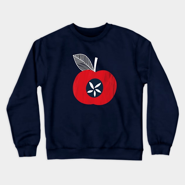 Red Apple Crewneck Sweatshirt by Pacesyte